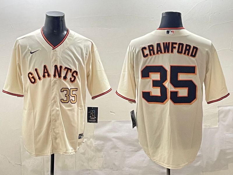 Men San Francisco Giants #35 Crawford Cream Game 2025 Nike MLB Jersey style 4